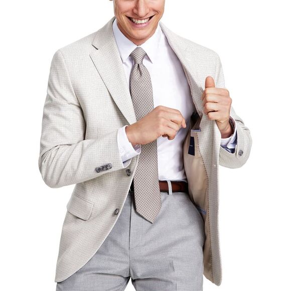 Tommy Hilfiger Mens Modern-Fit Check Sport Coat 38 Regular Tan Blazer - NWT $295